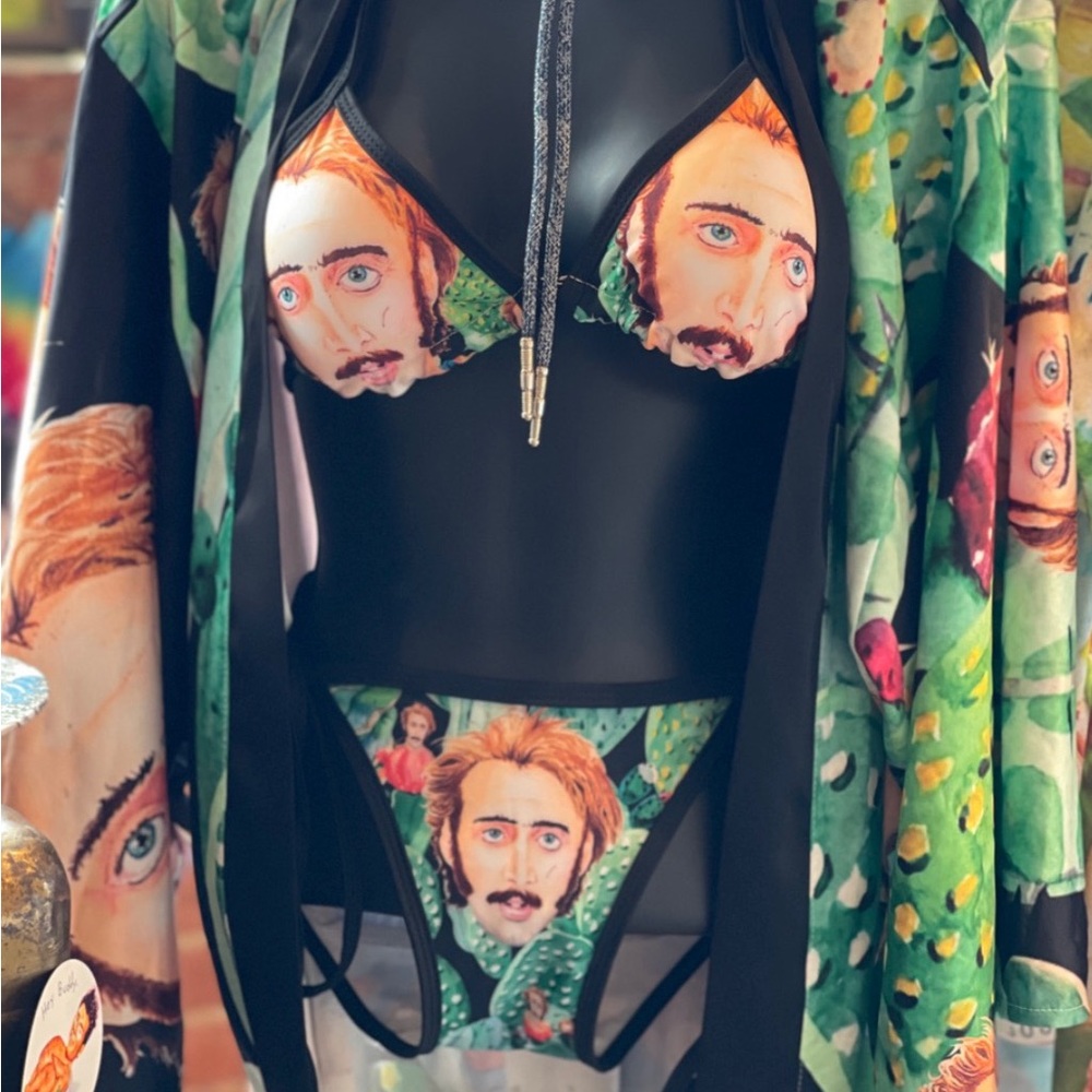 The Nicolas Cage "Raising Arizona" Retro Cactus Acid Trip Bikini